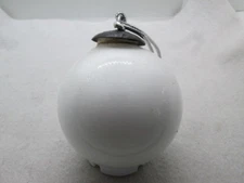 Inside Painted Glass White Christmas Ornament