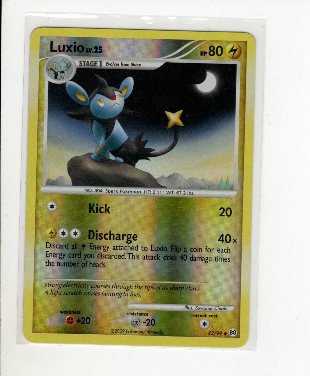 LUXIO ARCEUS SET REVERSE HOLO-FOIL POKEMON CARD #43/99 EX/NM