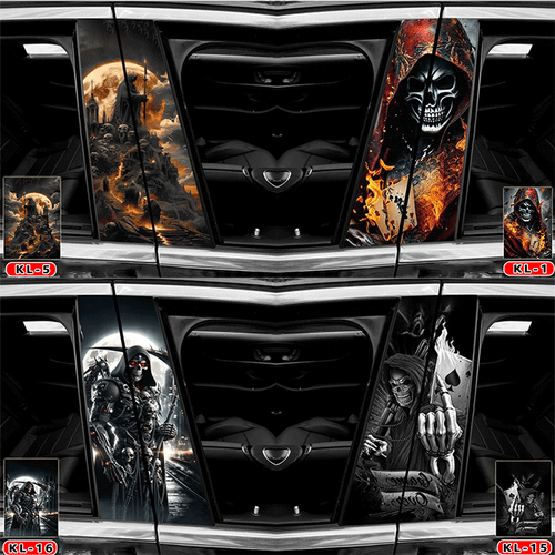 1SET BRAND NEW Skull Lover Car Center Pillar Stickers for Car Window Door Pillar - Picture 5 of 33