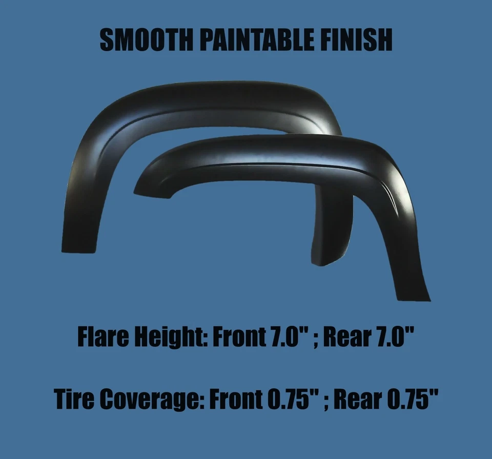 Juego de llamaradas de guardabarros pintables estilo OE para Chevrolet Suburban 1500 2500 07-14 Foto 4 de 4