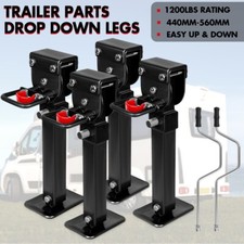 X-BULL 4x 440mm Drop Down Corner Legs W/Handle Steel Base Caravan Stabilizer NEW