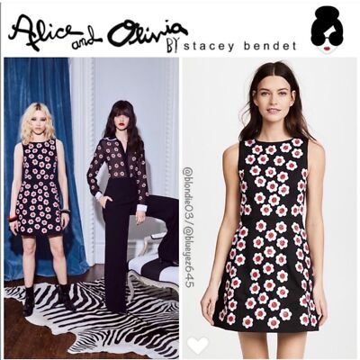 alice and olivia lindsey embroidered dress Alice + Olivia Lindsey Dress Black Multi 8
