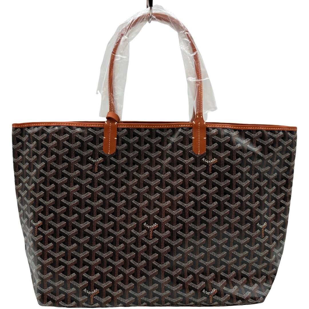 新品未使用 GOYARD アンバサード Authentic GOYARD Saint Louis With Pouch Tote Bag Black PVC
