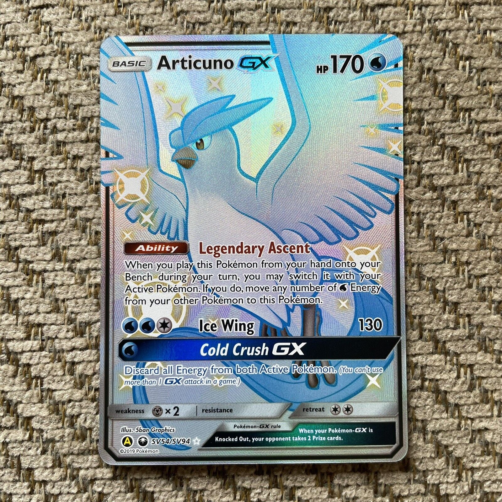 Hidden Fates Shiny Vault SV54/SV94 Articuno GX (Full Art Shiny)