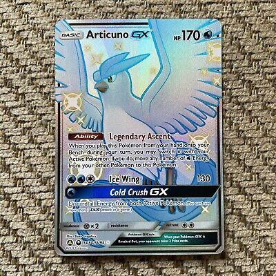 Articuno GX Full Art Shiny Holo Hidden Fates Pokemon Card SV54/SV94