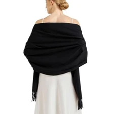  Pashmina Shawls and Scarves Soft Pashminas Scarf Wraps for Women B# Black