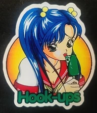 HOOK UPS STICKER VINTAGE "GREEN POPSICLE" 3 1/2 X 4" GLOSSY!