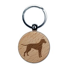 Dalmatian Dog Solid Engraved Wood Round Keychain Tag Charm