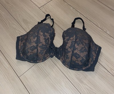 Adore Me 07525 Lined Plunge Bra Lace Underwire Womens 38G Green New