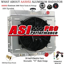 4 Row Radiator+Shroud Fan For 1963-1969 68 Ford Mustang Fairlane LTD,Mercury V8