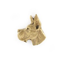 Deutsche Dogge, Ulmer Dogge, Gro&szlig;e Dogge I - Vergoldete Brosche, eleganter Hunde