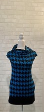 Express XS Blue/Black Checkered Sweater Dress
