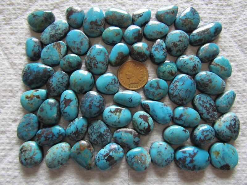 59 Chinese Hubei Redskin Turquoise Cabs 500 carat Cabochons Wholesale Lot