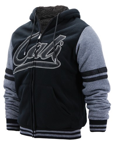 Men's Graphic California Sherpa Fleece Lined Zip Up Cali Varsity Hoodie Jacket - Picture 9 of 34