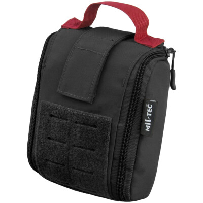 Mil-Tec Individual First Aid Kit Pouch Laser Cut Utility Carrier MOLLE Black