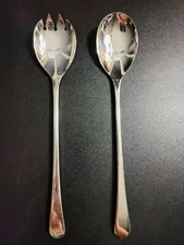 Silver Plate Salad Server Fork and Spoon Set EPNS England - Free Ship!