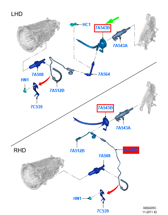 FORD RANGER T6 MK1 Kupplungsgeberzylinder Tube Assy LHD 2013688  