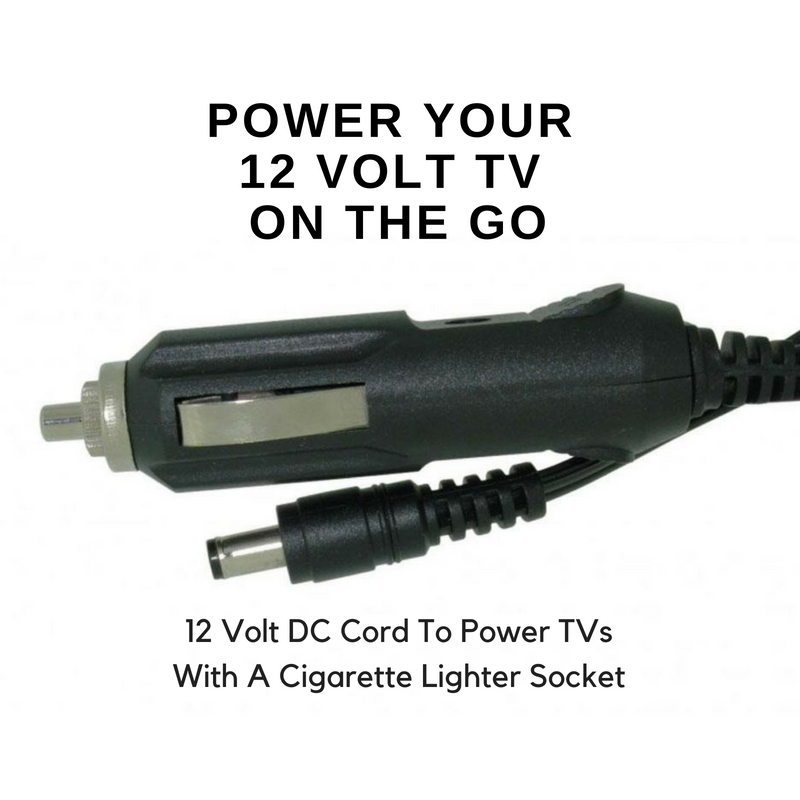 12 Volt DC Cord To Power TVs w/ A Cigarette Lighter Socket