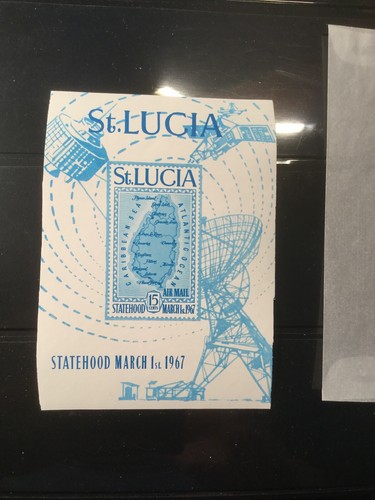 St. Lucia Souvenir Sheet Statehood March 1, 1967 Mint NH Scott C1 Catalog $50