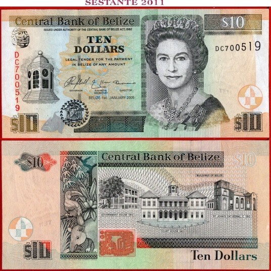 BELIZE 10 DOLLARS 1 1 2005 P 68b XF+ free shipping from 100$ | eBay