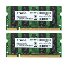 Crucial 2 Stück 2GB PC2-5300S DDR2 667Mhz 200Pin Laptop Notebook Speicher RAM #7