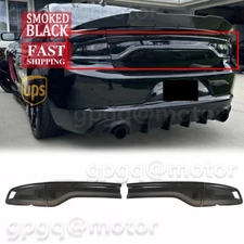 For Dodge Charger 2015-2023 Smoked Black ABS Rear Tail Light Lamp Trim Cover Set