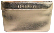 NEW BOBBI BROWN MINI MAKEUP BAG Gold Brand New READ