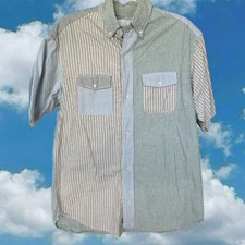 General Admission Mens's Small Shirt Striped 100% Cotton Made In USA Button Up