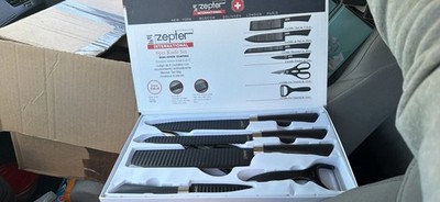 Zepter 6-Piece Non-Stick Knife Set Black, Chef's, Bread, Paring, Scissors