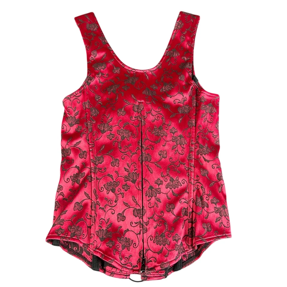 Corsé de satén Victoria's Secret para mujer talla pequeña rojo Y2K floral bordado top  Foto 3 de 4