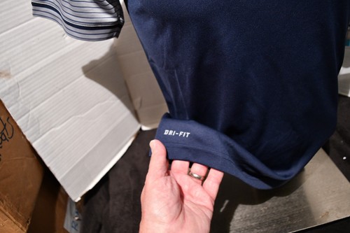 Dallas Cowboys Nike Dri-Fit NFL Team Apparel Navy/Gray Mens polo Small NWT - Picture 2 of 6