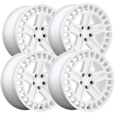 (Set of 4) Black Rhino Alston 18x8.5 5x4.5'' +25mm White Wheels Rims 18'' Inch
