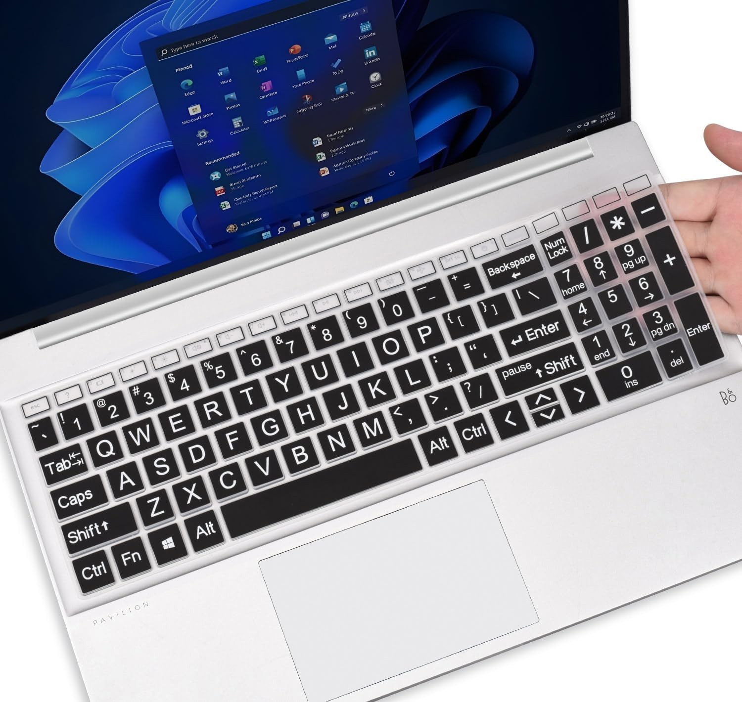 Large Print Keyboard Cover Skin for 2026 2025 HP 15.6 inch L