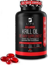 Antarctic Krill Oil Omega-3 High-Absorption Phospholipid with EPA DHA. B6