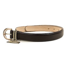 Nine West Belt Women  s M Brown Leather 1" Silver Buckle Dress Style