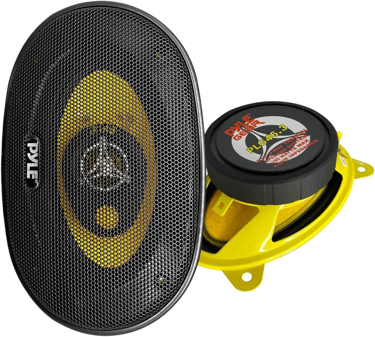 Pyle Car Three-Way Speaker System-Pro 4X6Inch 180W 4Ohm Mid 