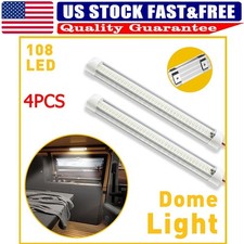 x4 108 LED Interior Light Strip Bar Car Van Bus Caravan ON/OFF Switch 12V Boat