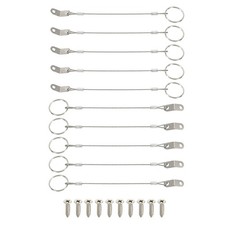 6" Lanyard Cable Safety Tether Wire Stainless Steel 316, Silver 10Pcs
