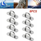 8PCS U-Shaped Eye Pad Plate 316 Stainless Steel Staple Ring Hook Loop Wall Mount