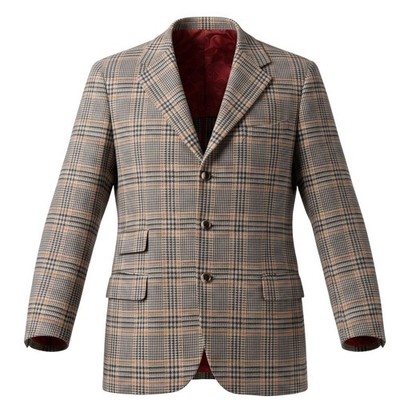 Vintage William Yu Bespoke Plaid Blazer Custom Handmade Hong Kong (Fits ~42R/44R