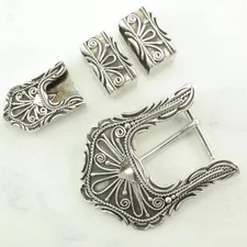 Getco Inc. Sterling Silver Belt Buckle and Belt Tip