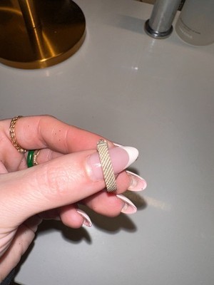 Tiffany & Co. Triple Diamond Silver Somerset Mesh Narrow Band Ring