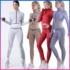 Women's Workout Sets 2 Piece Seamless Gym Outfit Running Clothes Yoga Sportswear