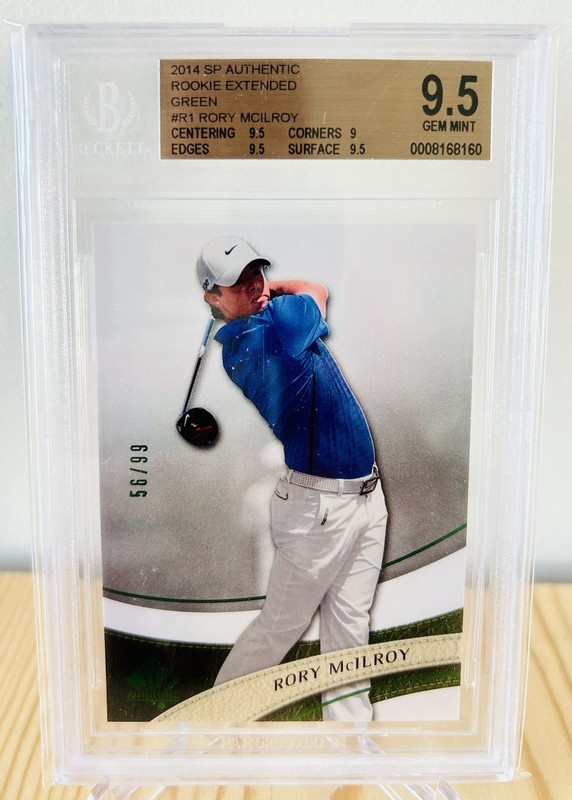 2014 Upper Deck SP Authentic Rory McIlroy Rookie Extended Green /99 BGS 9.5 RC