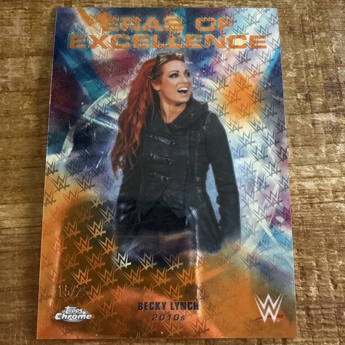 Becky Lynch 2026 Topps Chrome WWE Eras Of Excellence Orange Logofractor 15/25