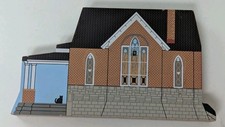 Chapel At Oakwood Cemetery Wood Figurine 1998 Cuyahoga Falls Ohio 3.65"T x6.5"L