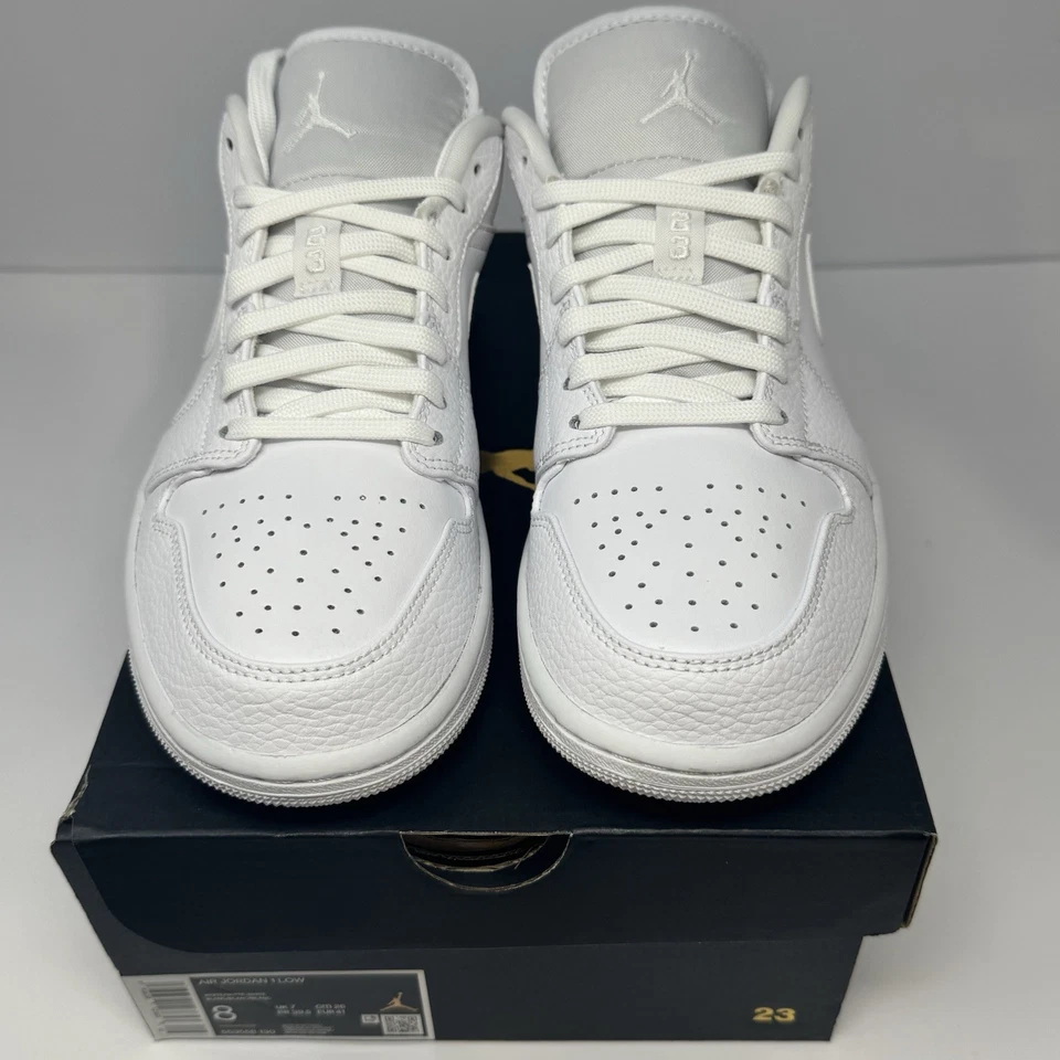 Nike Air Jordan 1 Low Triple Blanco 553558-130 Hombres Tallas ¡Nuevo! Foto 4 de 4