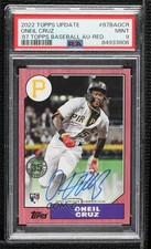 2022 Update 1987 Topps Baseball Red 9/25 Oneil Cruz PSA 9 MINT Auto uk2