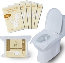 Pack 50 Disposable Toilet Seat Covers Flushable 100 Biodegradable Paper