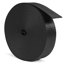 Webbing, Heavy Duty Webbing Straps, Extra Thick Strapping 1" width Black-12yard